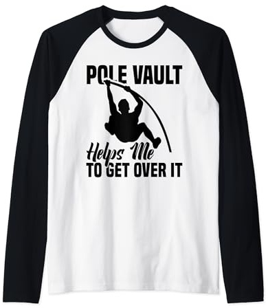 Pole Vaulting Shoes Pole Vaulter Spikes Gloves Pole Vault Raglan Baseball Tee