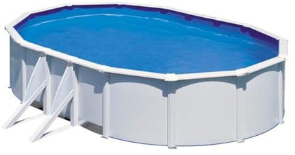 Gre Pool KIT500QGRE - Piscina sobre Suelo de Acero, Ovalada, con Aspecto Blanco. Piscina de jardín Desmontable. 500 x 300 x 120 cm
