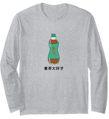 Design bouteille de thé japonaise d'orge – Mugicha Drink Art Shirt Manche Longue