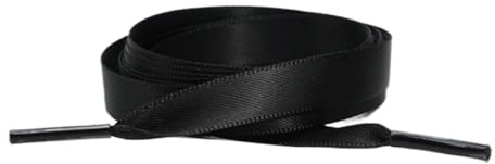 XIANMY Lacci per scarpe in raso da 1 cm, piatti, di ricambio, per scarpe da ginnastica, scarpe sportive, scarpe casual, stivali, 100 cm, Nero , 100