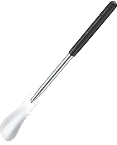 JFGDVW Extra Long Extendable Shoe Horn, Adjustable From 31 To 61 Cm With Telescopic Shoe Horn, Smooth Stainless Steel With Plastic Handle, For Women Men Seniors Dressing Shoes Tool