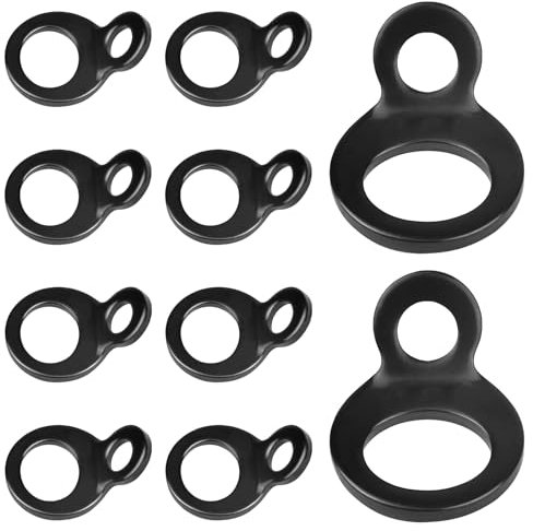 LZYDKH 10 PZ Ancoraggi di Ancoraggio, Anello di Ancoraggio con O-Ring per Il Montaggio in Garage Il Fissaggio del Carico Camion Barca Auto Kayak Golf Car (Nero)