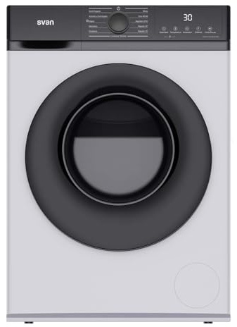 Svan Lavadora 6 Kg Carga Frontal Blanco SL6203AIDV. 1600W, 1200rpm, Motor Inverter, 11 Programas, Función Stop&Go, Tambor Diamante, Clase de Eficiencia Energética A