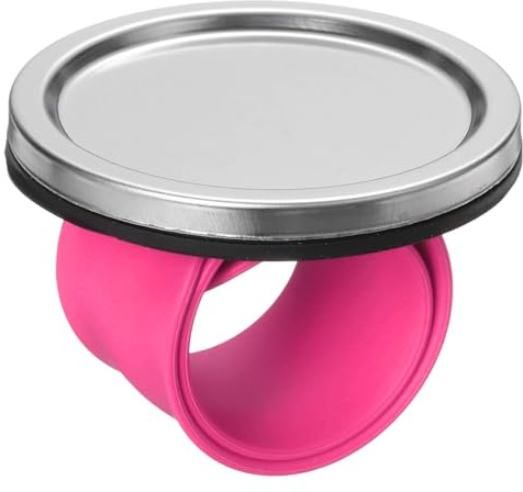 sourcing map Magnetic Pin Holder Wristband Circle Wrist Sewing Pincushion Silicone Strap Pin Cushion for Sewing Quilting, Pink