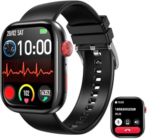 CRVMSM Smartwatch für Damen und Herren, 2,01 Zoll, HD, Touchscreen, mit Telefonfunktion, Pulsmesser, Schlafmonitor, 120 Sportmodi, Fitness-Tracker, IP68, wasserdicht