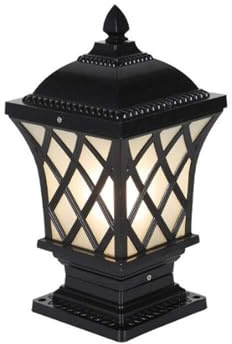 Lanterna da giardino paesaggistica vintage europea Lanterna antica a LED for esterni a tenuta stagna Lampada da esterno a colonna in vetro in alluminio antipioggia for patio con percorso del parco(Zwa