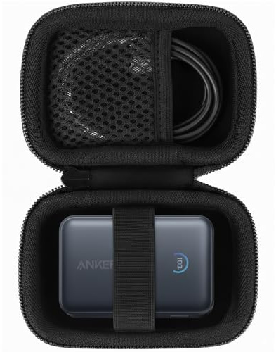 Khanka per Anker Nano Power Bank,10.000mAh 45W(‎A1638) Powerbank Custodia Rigida da Viaggio, Scatola Portaoggetti per Anker Nano 45W Max Batteria Compatta, Solo Custodia (Nero)