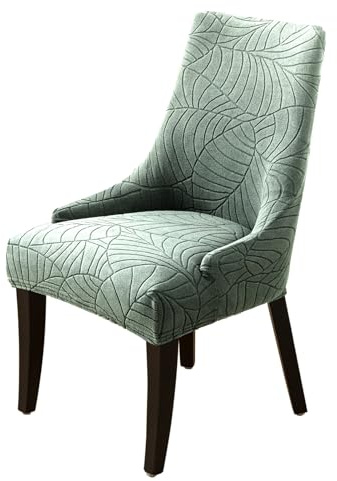 Överdrag Med Vingbacks Till Matsalsstolar, Jacquard Stretchöverdrag For Sidostolar, Elastiskt Sitsskydd For Matsal, Vardagsrum, Kök(Green,1 PC)