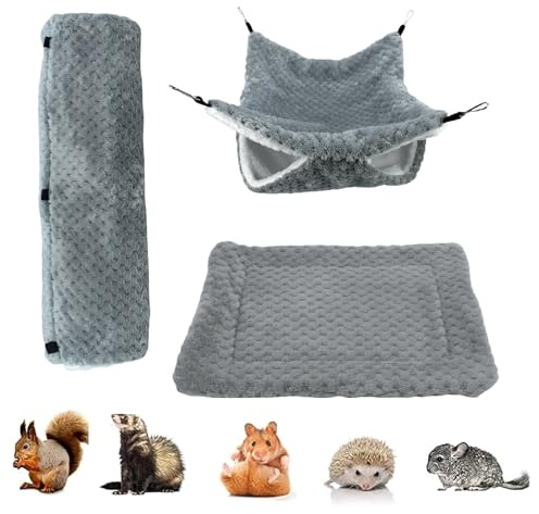 Genérico Cama para Hámster - Alfombra Cálida para Madrigueras,Hamaca para Mascotas Pequeñas,para Chinchilla Ardilla Voladora Hámster Jaula Dormir Descansar Esconderse Jugar Trepar