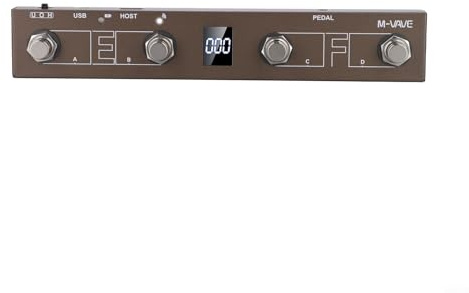 Controller MIDI Footswitch per M-VAVE Chocolate Plus, pedale ricaricabile a 4 pulsanti, supporta USB e BLE, batteria da 300 mAh, design portatile in metallo (marrone)