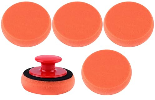 RORPOIR Set da 6 Spugne per Lucidatura Auto Manuale, Strumento per Ceratura e Miglioramento Graffi, in Spugna e Plastica, per Lucidare e Sigillare Superfici e Piccoli Spazi