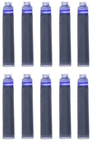 Xezo Cartuchos de tinta azul para pluma estilográfica, tamaño estándar internacional/europeo. Paquete de 10 unidades.