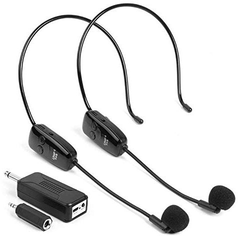 Topiky 1 bis 2 Head-Wear-Mikrofone UHF-Funkmikrofon 2 Sender 1 Empfänger für Audioverstärker/tragbare Tonverstärkungssysteme