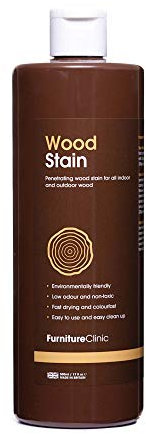 Tinte para madera Furniture Clinic (nuez) – Tinte de secado rápido, muy concentrado, fácil de aplicar para maderas de interior y exterior – 500 ml