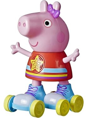 Peppa Pig Rollschuhspaß mit Peppa, Rollschuh fahrende Puppe (28 cm), mit Lichtern, Sprache und Musik, ab 3 Jahren, Enthält 1 Figur. F48315L0, Multi