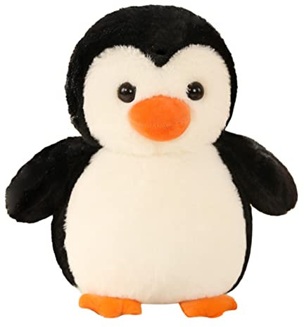 EXQULEG Cojín de pingüino, peluche, pingüino, peluche, dibujos animados, pingüinos, regalo unisex (22 cm)
