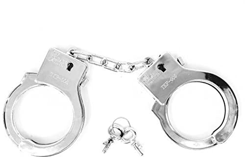 Acan Tradineur - Esposas de plástico, incluyen llaves y botón de seguridad, complemento para disfraces policía, sheriff, carnaval, Halloween, cosplay, color aleatorio