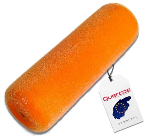 Quercos. Recambio Rodillo Pintura Midi de 16cm - Rodillo Espuma Flocada Grande con Borde Redondo. Acabado Superfino - Rodillo para Pintura al agua o disolventes ligeros. (Flocado, 16)