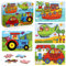 Kinderpuzzle, Holzpuzzle Kinder 64 Teile, 4 Bilds Puzzles, Gehirntraining Spielzeug Schwierigkeitsgrade Lernspielzeug Geschenk für Mädchen Jungen ab 3 4 5 Jahren (Auto)