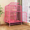 Katzengehege Indoor mit Dach, Kaninchenstall mit 4 Räder, Käfig mit Abnehmbaren Rampen & Plattformen, mit Tür Und Netz, Kaninchenstall mit Zubehör ( Color : Pink , Size : 78*55*107cm )