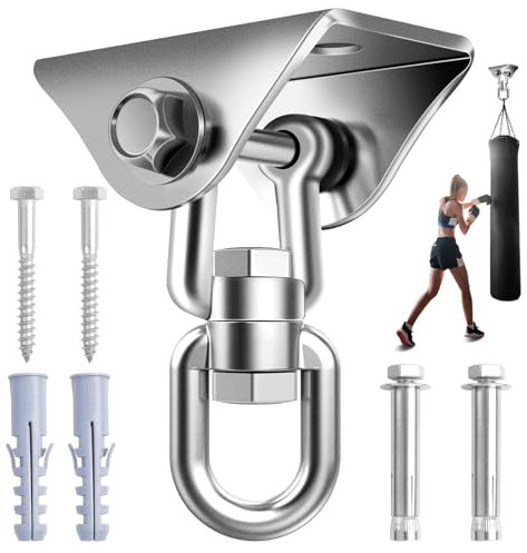 Cisivis Crochet de Plafond 450 kg, Support de Sac de Boxe, Support de Plafond Rotatif à 360°, pour Fauteuil Suspendu, Crochet de balançoire, Support de Plafond pour l'extérieur et l'intérieur -