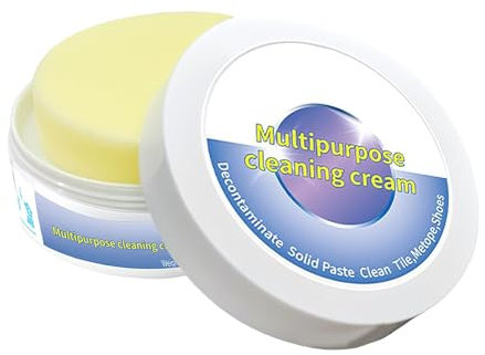 Schuhcreme Weiß, 260g Weiße Schuhcreme, Multifunktionale Sneaker Reiniger, Sneaker Cleaner mit Putzschwamm, Schuhcreme Weiß für alle Oberflächen Reinigungs Fleckenentfernungscreme