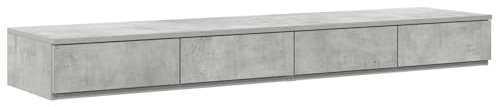 vidaXL Funktionaler Nachttisch mit 1 Schublade Beton Grau Holzwerkstoff fürs Schlafzimmer Elegantes minimalistische Design Perfekte Aufbewahrungslösung für Erwachsene