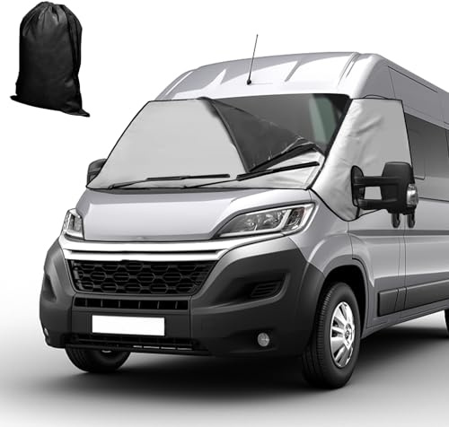 Copertura termica esterna per parabrezza per Fiat Ducato X250/290 per Peugeot Boxer 2006-2025, impermeabile, copertura per parabrezza anteriore, oscurante, neve, ghiaccio, polvere, protezione solare