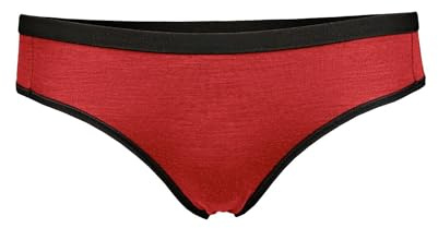 menique Culotte de bikini 100 % laine mérinos - Culotte respirante, anti-transpiration et anti-humidité - Couverture complète pour femme - Pour un usage quotidien - Sous robe, Cerise royale, L