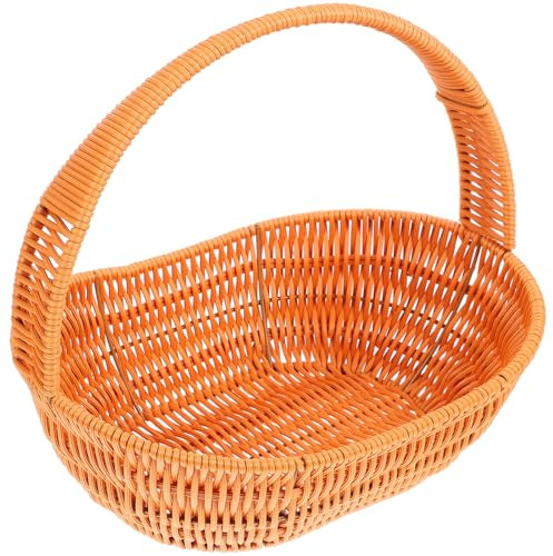 NUOBESTY Cesta Tejida con Forma de Barco Y Asa, Pequeña Cesta Tejida a Mano para Flores, Ideal para Picnic, Almacenamiento de Frutas Y Uso Doméstico.