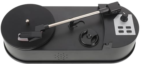 EXCEART Platine Vinyle Vintage avec Haut-Parleur Intégré, Conversion USB Mp3 sans Ordinateur, Tourne-Disque Rétro Noir, Lecteur Phonographe Portable pour Soirée et Usage Domestique
