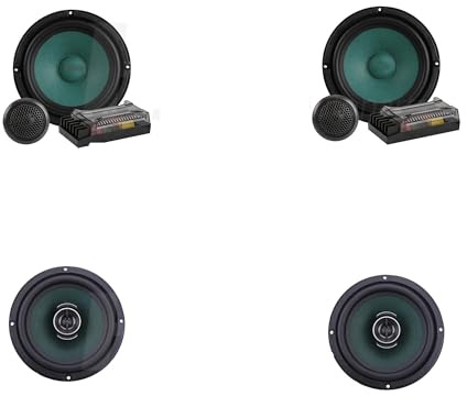bilhögtalare set ljudsystem 1-kit 6,5 tums 2-vägs billjudhögtalarsats Diskant Subwoofer 2-vägs koaxialhorn 6,5” diskantbassats med avdelare