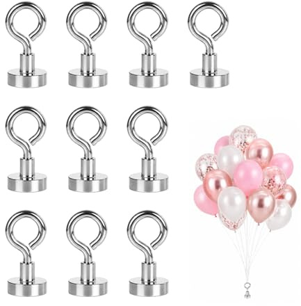 LYMISPIYA 10 Pesas para Globos de Helio Magnéticas Reutilizables 12 mm | 10 Pesas para Globos de Helio Magnéticas, 12 mm, Reutilizables, Fuerza de Sujeción hasta 2 kg para Decoración