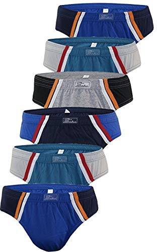 BestSale247 3-pack, 6-pack, 12-pack herrtrosor, kalsonger, finribbad trosa, underkläder av 100 % bomull, 6 stycken arter. 570, M