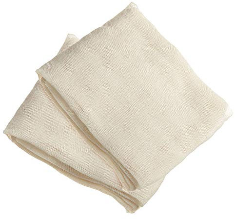FOGAWA 2pcs Toile à Fromage Gaze de Coton 95x95 cm Chiffons en Mousseline Alimentaire Cuisine Filtrer Pulpe Non Blanchie Étamine a Confiture Sac pour Filtrer Vin Kombucha Thé Tofu