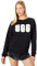 UGG Damen Madeline Fuzzy Logo Rundhalsausschnitt Pullover, Schwarz/Creme, S