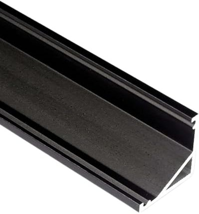 CABI (CA) Eckprofil Aluminium 2m | Innen-Eckleiste für Led Streifen bis 10mm Breite | Eck-Profil + Acryl Abdeckung milchig-weiß (opal) + Endkappen |Aluprofil belastbar (schwarz, 3 x 2m)