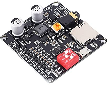Modulo di Riproduzione Vocale con Amplificatore Digitale,Socket per Scheda TF,Mono 20W 8ohm MP3 WAV,UART Controller per Microcontrollori