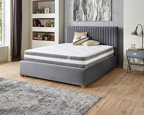 Aspire Beds 22 cm Doble Cara Duo Breathe Airflow Pocket + Transpirable 3D Air Mesh 1000 Pocket Spring Colchón, pequeño Doble (4 pies x 6 pies), Borde Gris