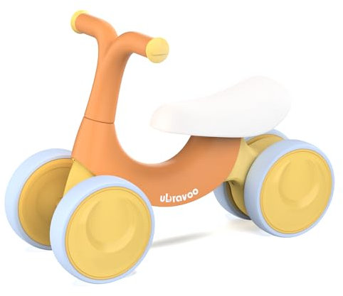 UBRAVOO Baby Laufrad Spielzeug, Baby Walker, Kleinkind Laufrad 10-36 Monate Fahrt auf Spielzeug Geburtstagsgeschenk mit 4 Rädern, Kein Pedal-Orange