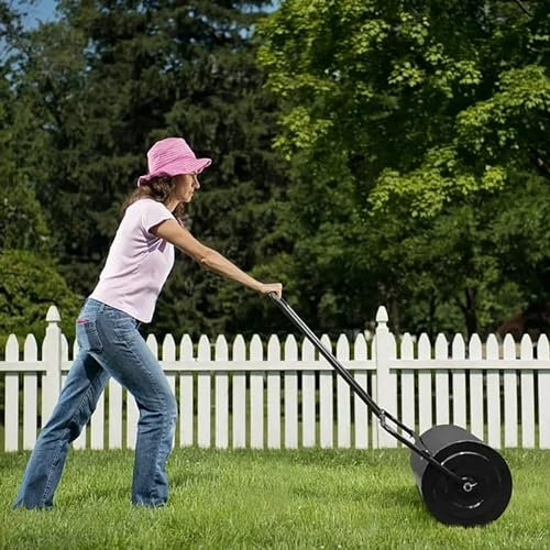 Rullo de Giardino Rullo di Batteria da Giardino Pesante, Rulli in Metallo a Tiro e Push per Campo da Cortile/Palla, Rotolamento del Prato in Acciaio con Tappo di Scarico, Rullo di Erba Manuale