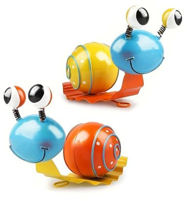 NITNOEI 2 Stück Metall Schnecken Garten Dekoration, Bunte Metall Schnecken Skulpturen, Gartenfiguren Statue, Wandskulpturen, Dekoration für Garten, Hof, Rasen, Zaun, Balkon, Terrasse