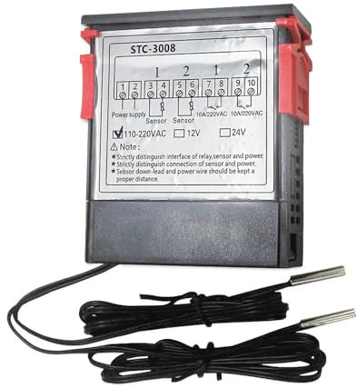 Termostato digital con sensor de doble sonda, termostato, granja, varios refrigeradores