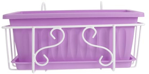HEMOTON 1 Ensemble Cache-Pot Suspendu de Plein air Usine Jardinage Moderne Plantes Plante Exterieur Fourniture de Jardin jardinière de Balcon Support de jardinière Le Fer Violet,Mauve