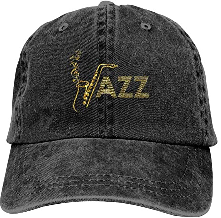 Casquette de baseball vintage réglable en sergé uni pour homme, femme, garçon et fille, Saxophone jazz noir durable, Taille unique