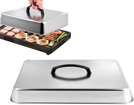 Campanas para Fundir Queso | Cubierta Rectangular Acero Inoxidable para Parrilla | Ligera Tapa de Vapor con Mango Termorresistente para Parrilla