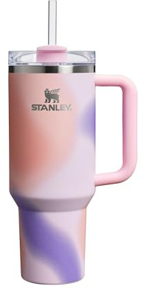 STANLEY Quencher H2.0 Flowstate Tumbler 1.2L – Cold for 11 Hours – Iced for 48 Hours – Metal Water Bottle with Straw, Handle and Lid – Dishwasher Safe – Travel Mug for Cold Drinks – Rose Petal Motion