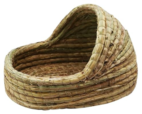 Homoyoyo Natural Woven Straw Nest Bed for Hamsters Rabbits Guinea Pigs Small Pets Chewable Grass House Comfortable Sleeping and Playing Space
