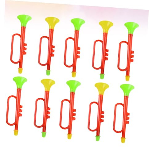 GARVALON 10 Piezas de Trompeta de Plástico, Juguetes de Trompeta Educativos, Colores Aleatorios, Adecuado para Animación en Fiestas y Celebraciones Infantiles Color Color Aleatorio