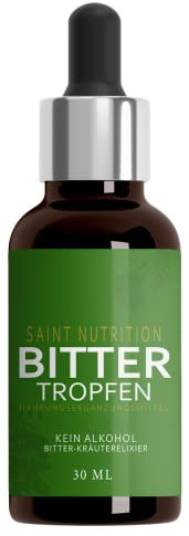 Saint Nutrition® BITTER TROPFEN nach Hildegard von Bingen Rezeptur aus Bitterstoff - mit Bitterstoffe hochdosiert ohne Alkohol - schnell Erfolg erzielen, Bittertropfen natürlich vegan für den Körper